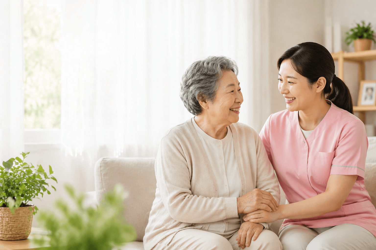 어르신과 요양보호사